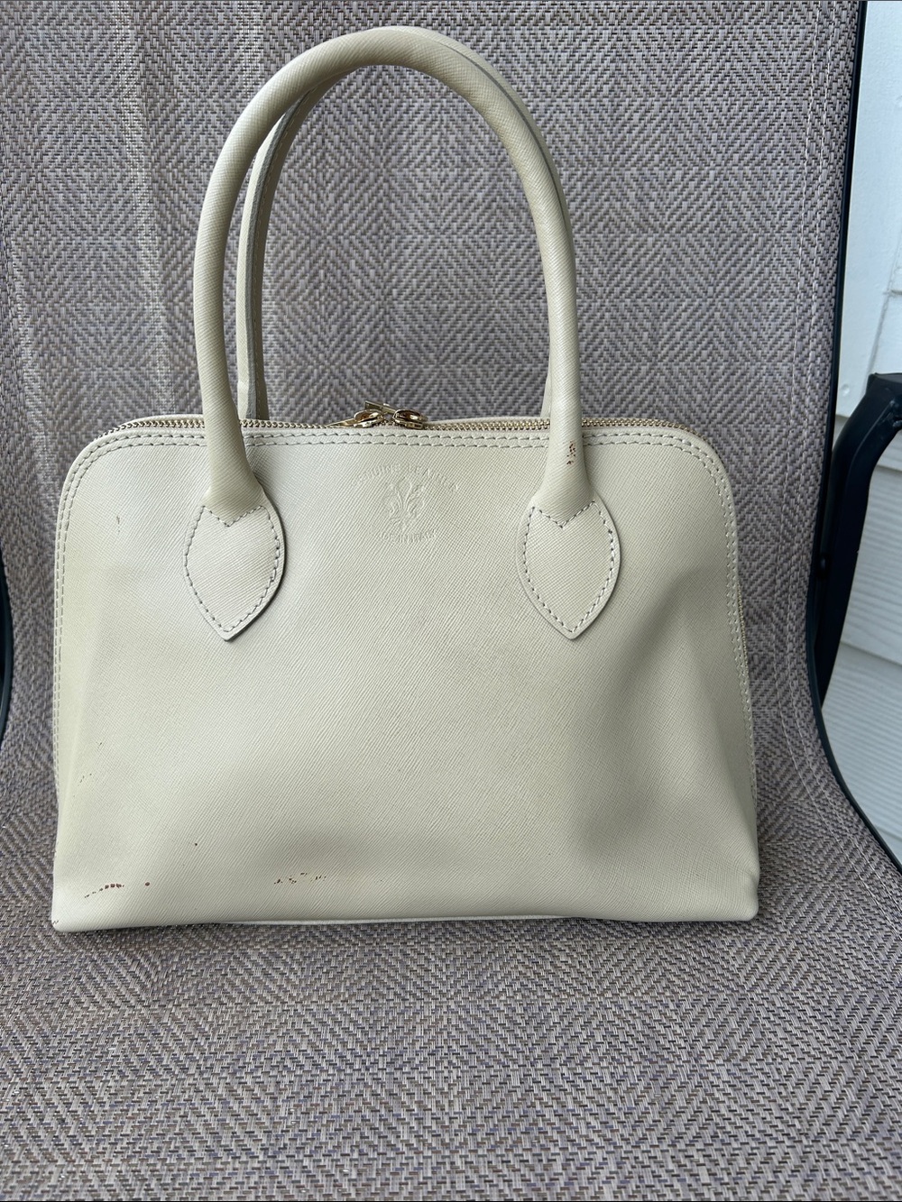 Borse in PELLE Cream Leather Top-Handle Women’s Leather bag. Made in Italy.